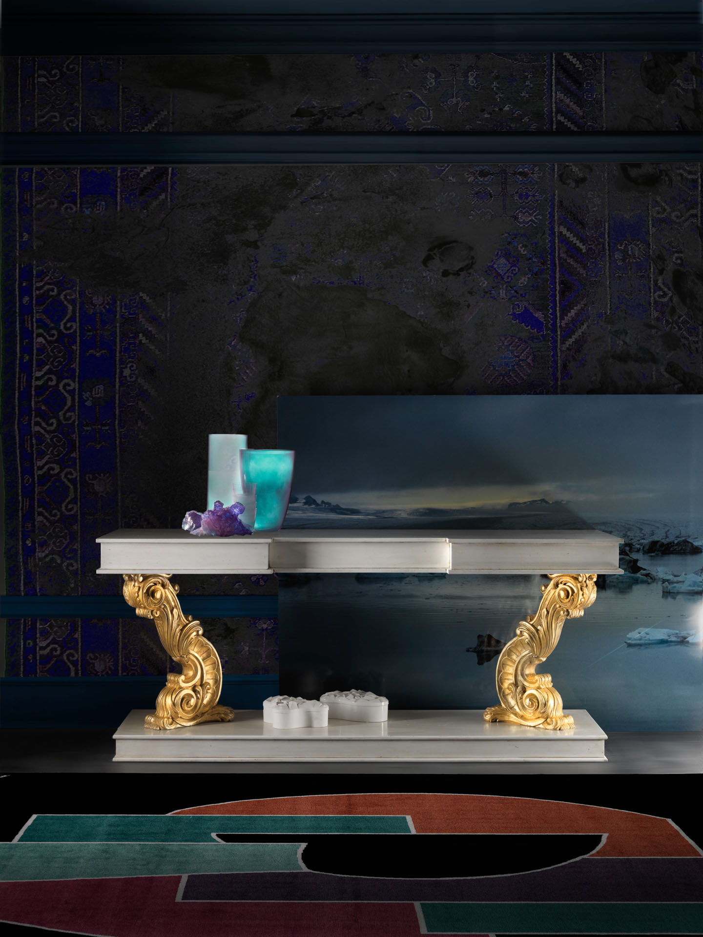 Tavolo di design di lusso, arredo artigianale di design di Bertelè Mobili (azienda interior design Verona)